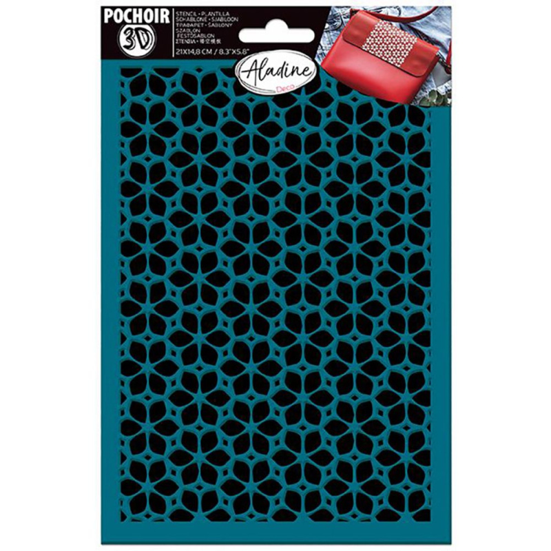 Aladine Silikonová samolepicí šablona Aladine 3D, A5 - Geometrické květiny