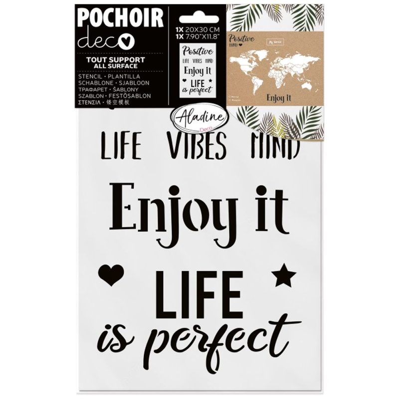 Šablona Aladine DECO - Nápisy Positive life Aladine