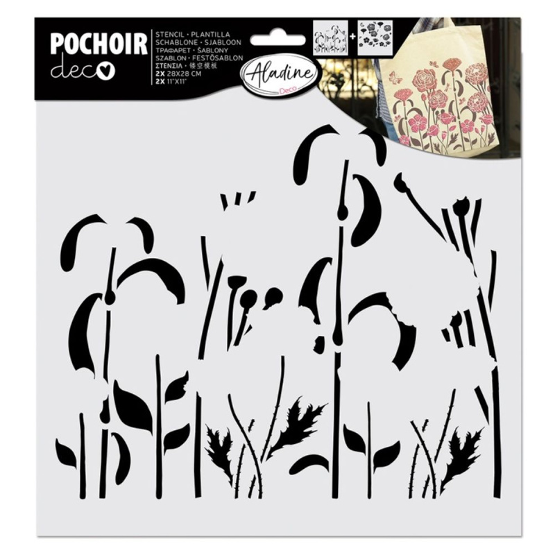 Plastová šablona Pochoir Textile Louka Aladine