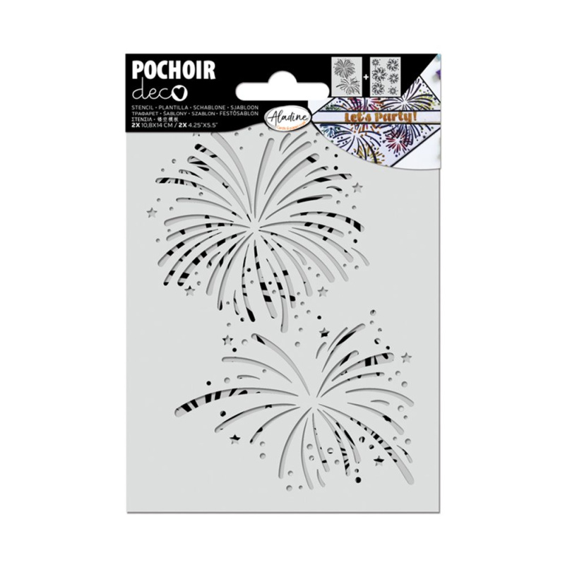 Plastová šablona Pochoir Textile Ohňostroj Aladine