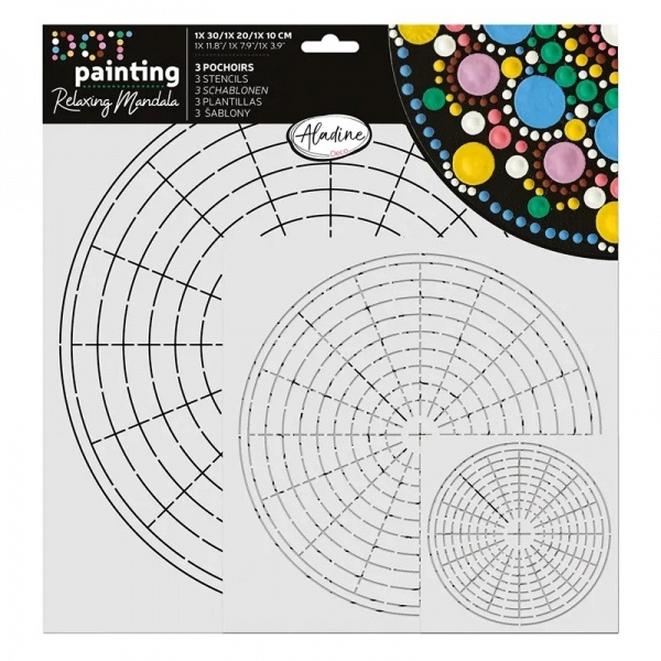 Aladine Šablony Aladine, 3 ks - Předloha na mandaly