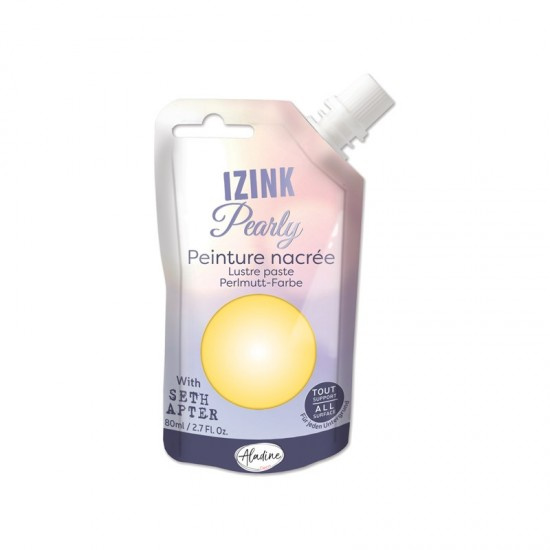Perleťová barva Aladine Izink Pearly 80 ml - butter haze pastelová žlutá Aladine