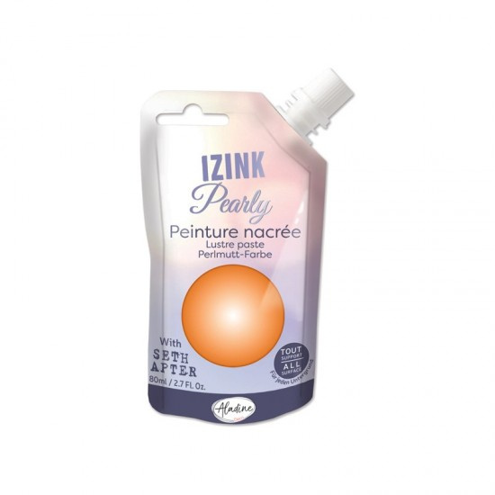 Perleťová barva Aladine Izink Pearl 80 ml - tangerine oranžová Aladine