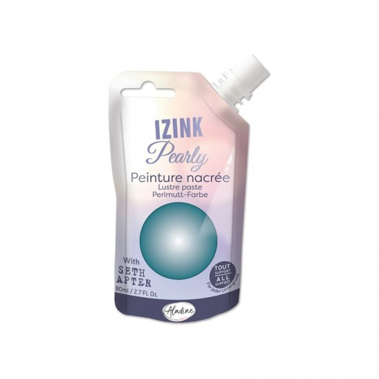 Perleťová barva Aladine Izink Pearly 80 ml - ocean modrozelená Aladine