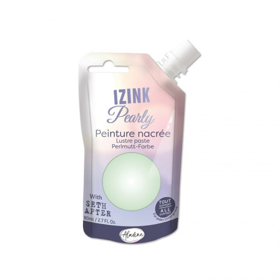 Perleťová barva Aladine Izink Pearly 80 ml - peppermint cream pastelová zelená Aladine