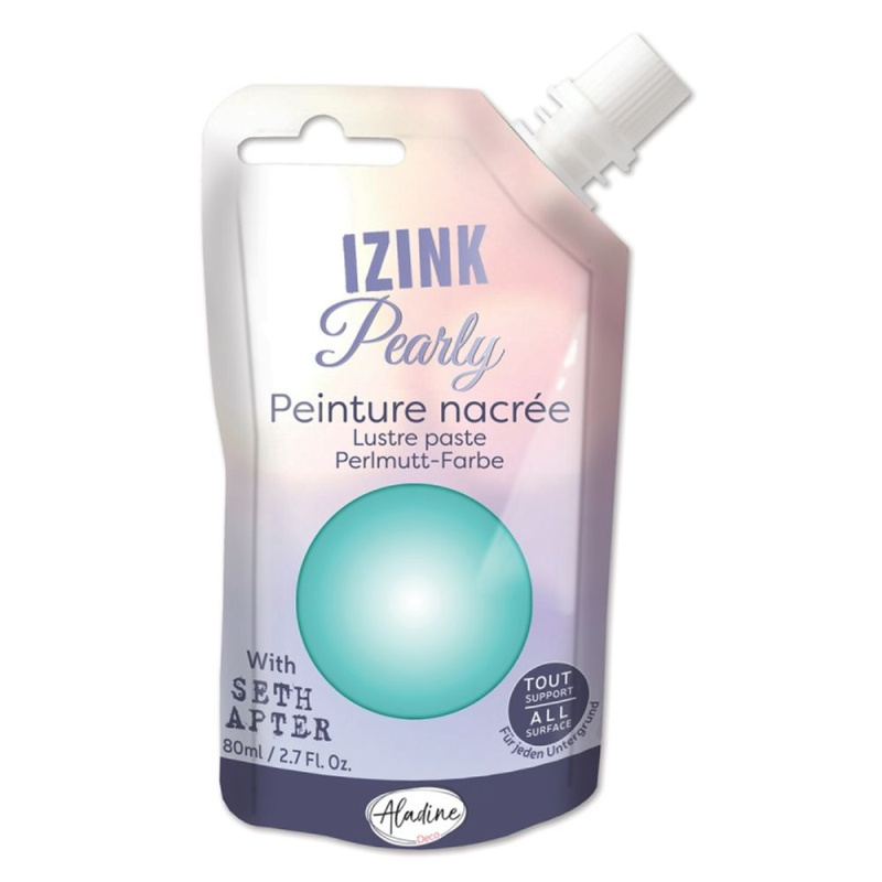 Perleťová barva Aladine Izink Pearly 80 ml - vert menthe mentolová zelená Aladine