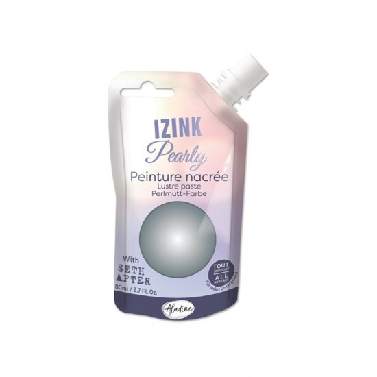 Perleťová barva Aladine Izink Pearly 80 ml - pewter stříbrná Aladine