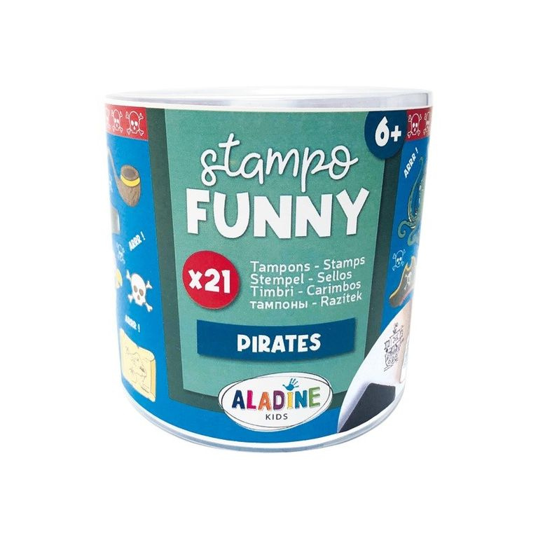 Dětská razítka Stampo Funny, 21 ks - Piráti Aladine
