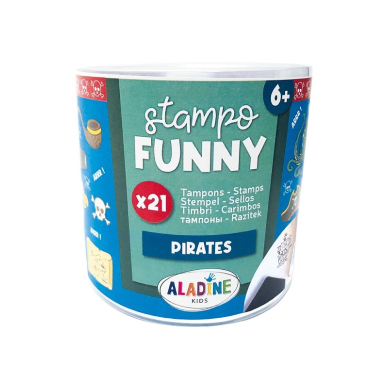 Dětská razítka Stampo Funny, 21 ks - Piráti Aladine