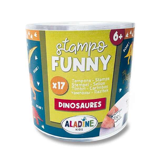 Dětská razítka Stampo Funny, 17 ks - Dinosauři Aladine