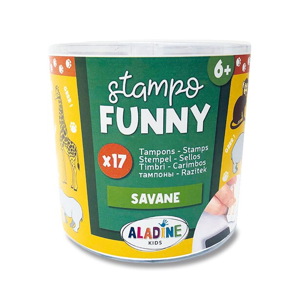 Dětská razítka Stampo Funny, 17 ks - Safari Aladine