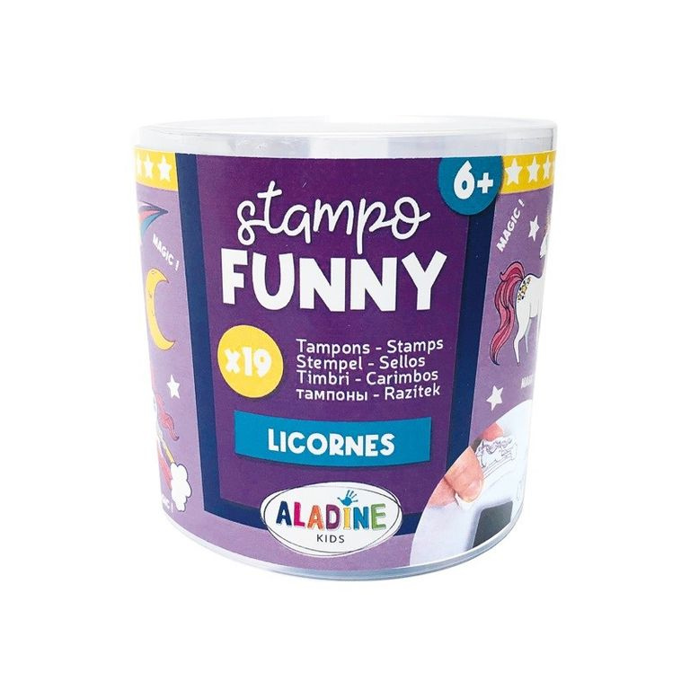 Dětská razítka Stampo Funny, 19 ks - Jednorožci Aladine