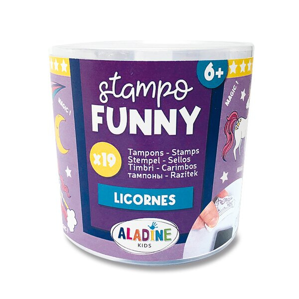 Dětská razítka Stampo Funny, 19 ks - Jednorožci Aladine