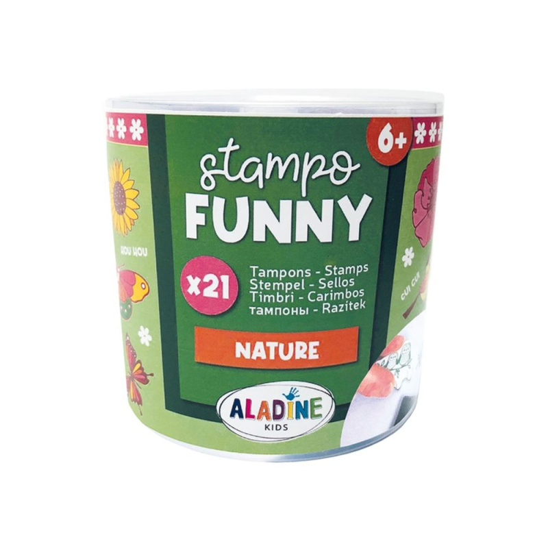 Dětská razítka Stampo Funny, 21 ks - Příroda Aladine