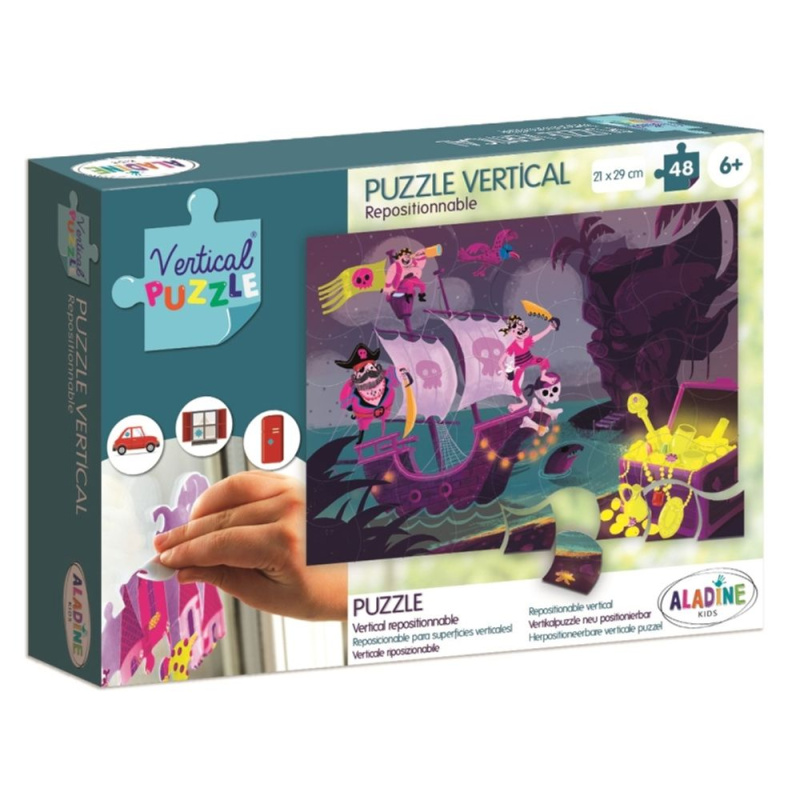 Vertikální puzzle, Piráti, 48 dílků Aladine