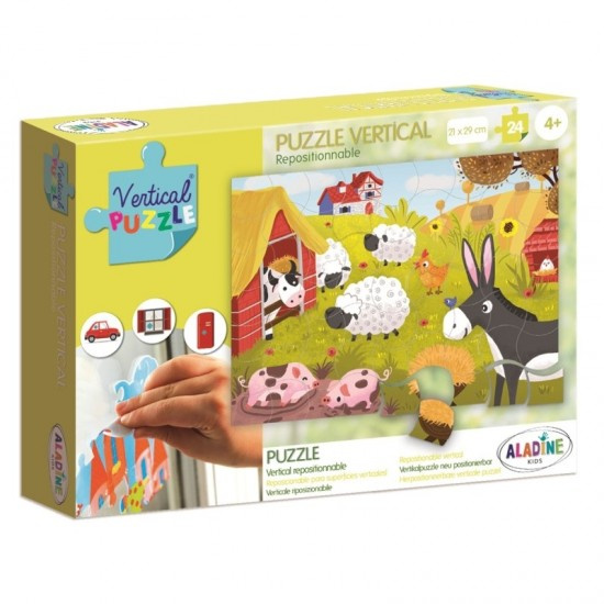 Vertikální puzzle, Farma, 24 dílků Aladine