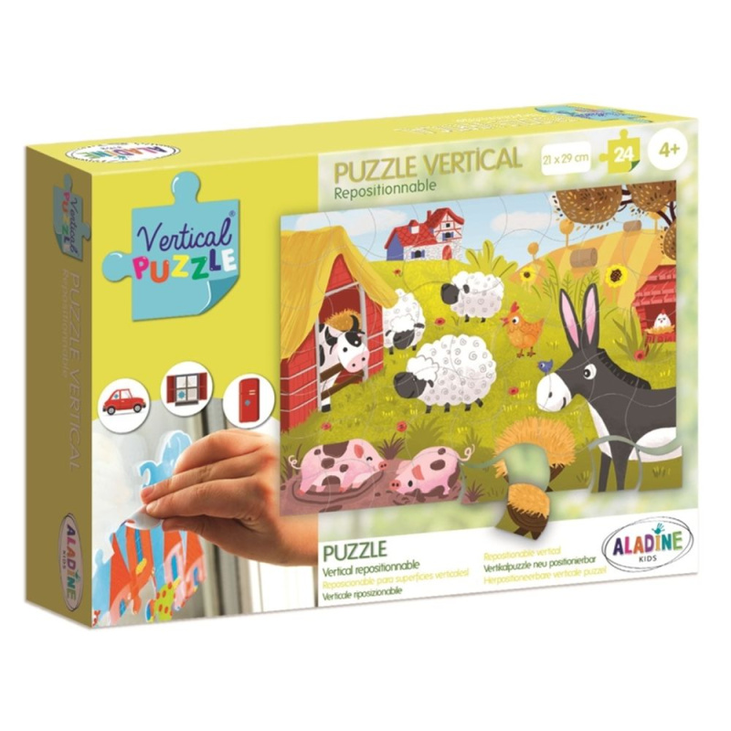 Vertikální puzzle, Farma, 24 dílků Aladine