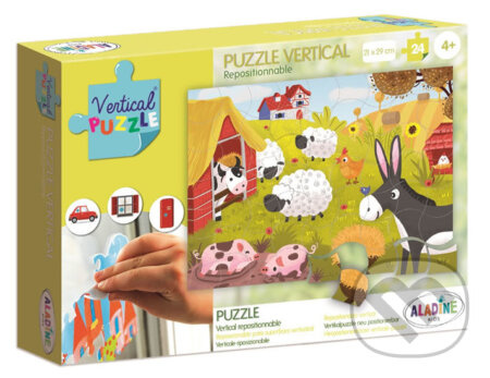 Vertikální puzzle, Farma, 24 dílků Aladine