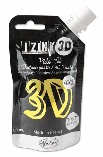 Reliéfní pasta, 3D IZINK, 80 ml - citronela, perleťová žlutá Aladine