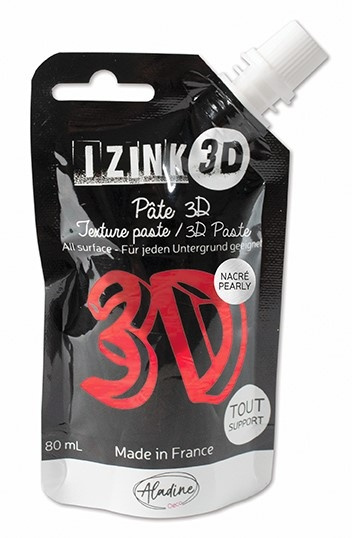 Reliéfní pasta, 3D IZINK, 80 ml - tulip, perleťová červená Aladine