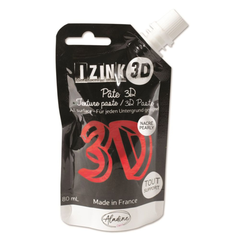 Reliéfní pasta, 3D IZINK, 80 ml - tulip, perleťová červená Aladine