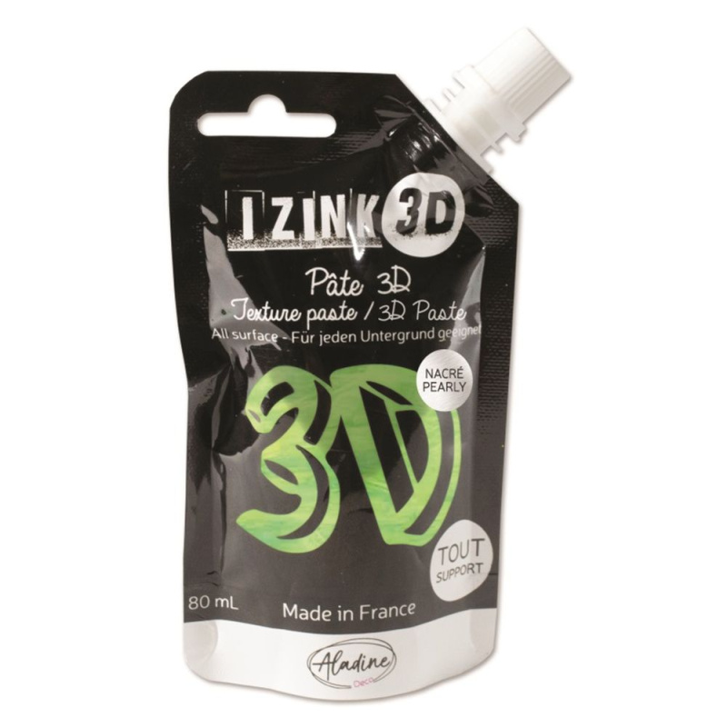 Reliéfní pasta, 3D IZINK, 80 ml - cactus, perleťová světle zelená Aladine