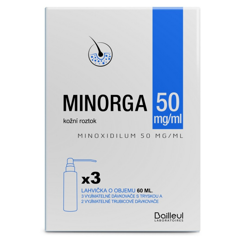 MINORGA 50mg/ml kožní roztok 3 x 60 ml