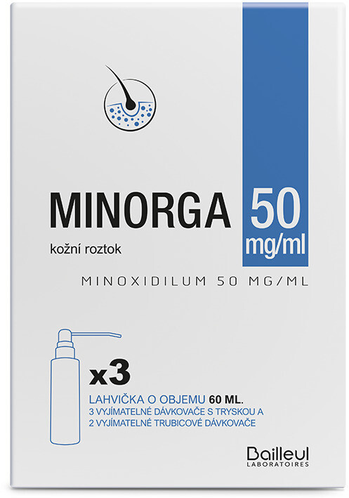 MINORGA 50mg/ml kožní roztok 3 x 60 ml
