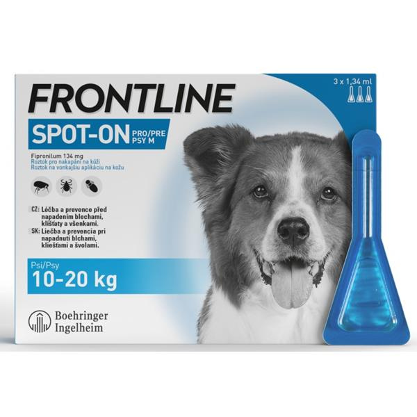 Frontline Spot On Dog 10-20kg pipeta 3x1.34ml