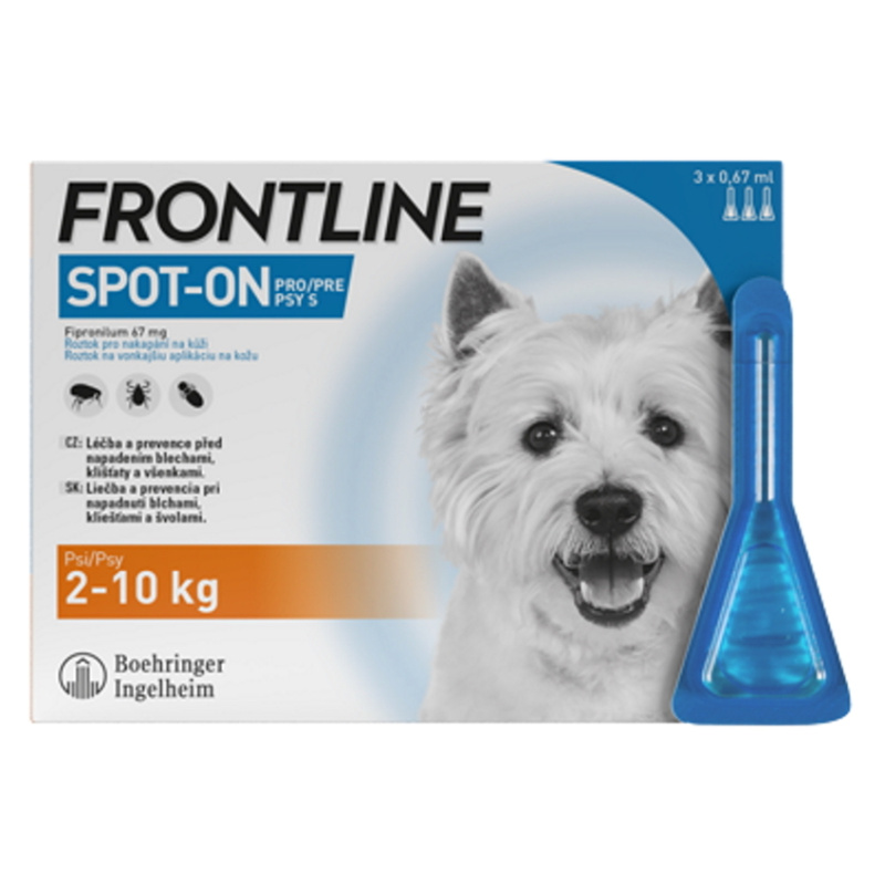 Frontline Spot On Dog 2-10kg pipeta 3x0.67ml