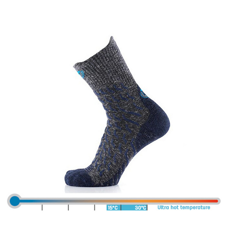 Therm-ic Trekking UltraCool Linen Crew Grey/Navy 35-38