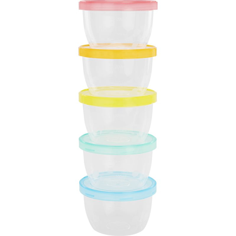 Badabulle Maxi Fun Colors miska s víčkem 5x250 ml