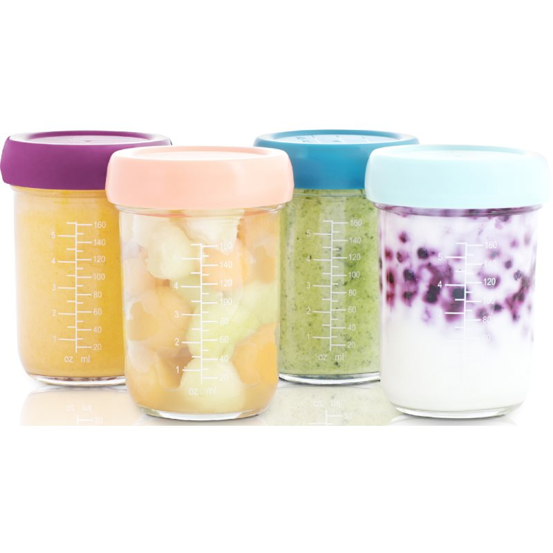 Babymoov Skleněné misky s víčky 4x100ml a 4x220ml