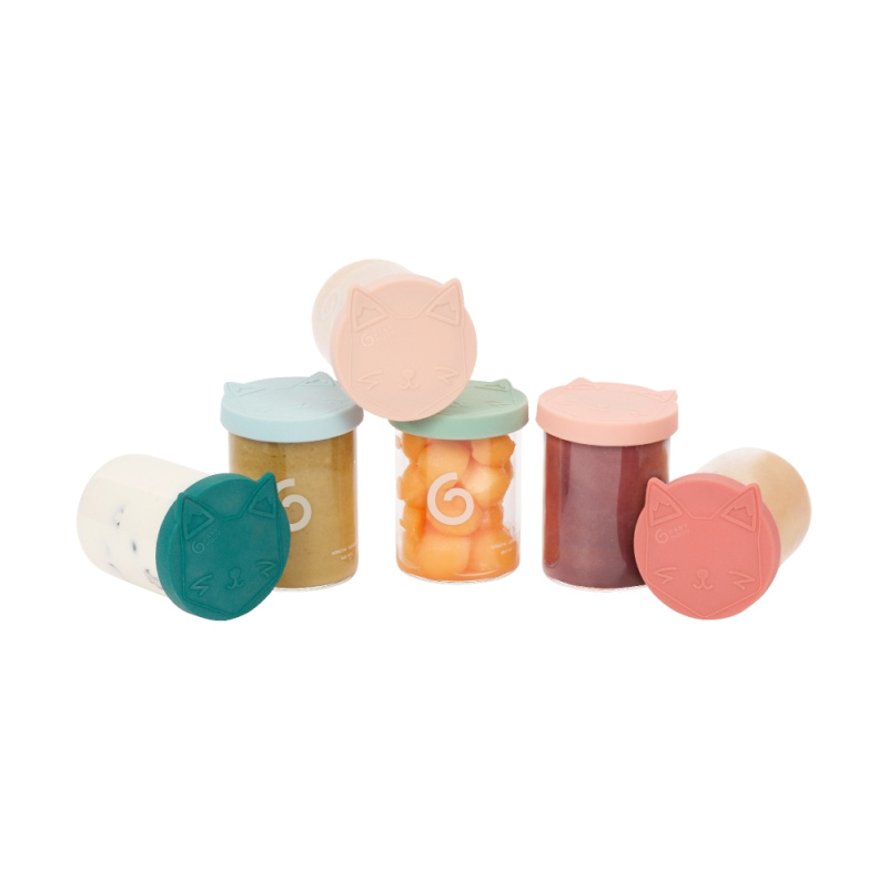 Babymoov ISY Bowls miska s víčkem Glass 6x250 ml