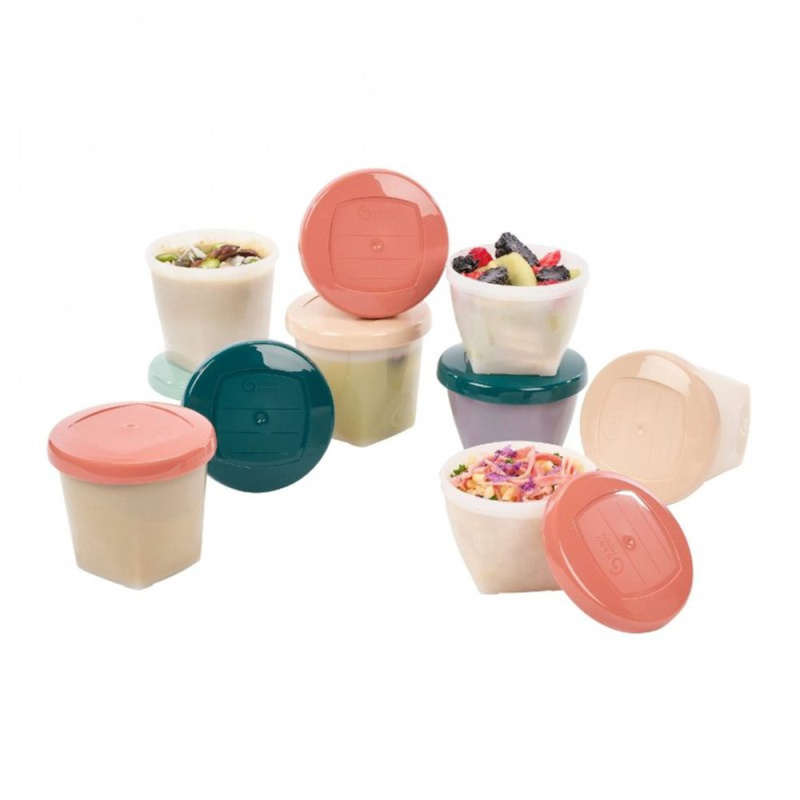 Babymoov Misky s barevnými víčky BIO set 180 ml a 250 ml 16 ks