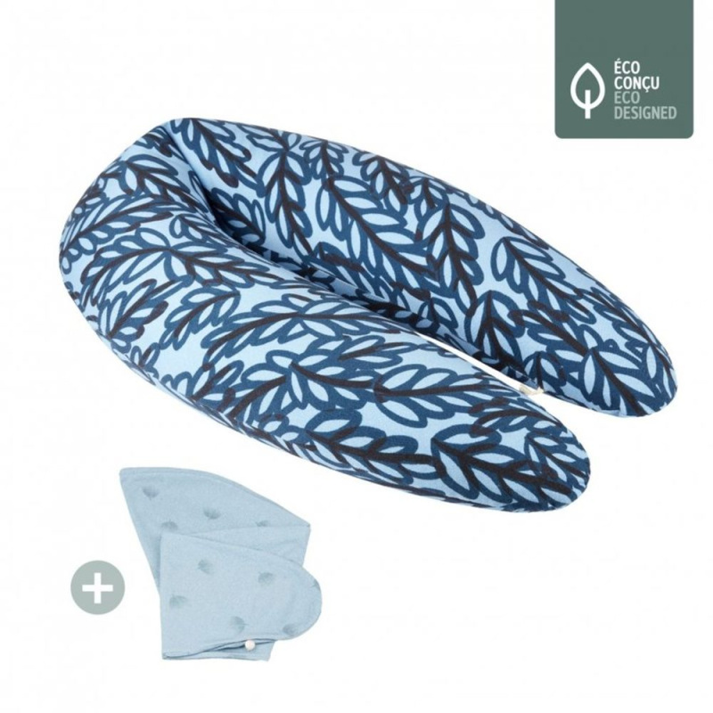 Babymoov Multifunkční polštář B.LOVE BUNDLE Vegetal + náhradní potah Wind Blue