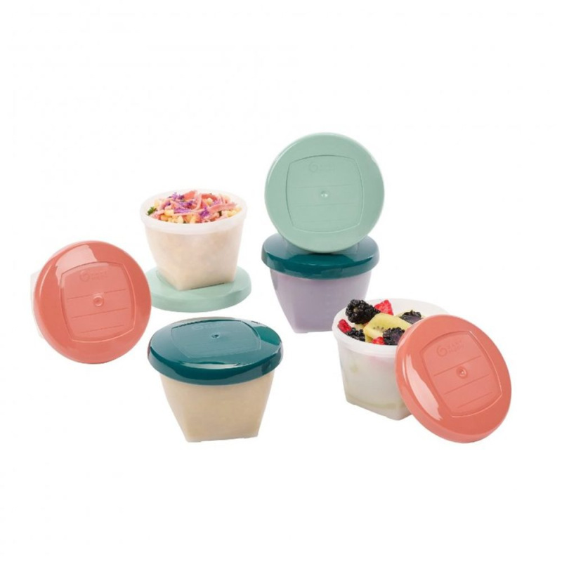 Babymoov Misky s barevnými víčky BIO 180 ml 6 ks