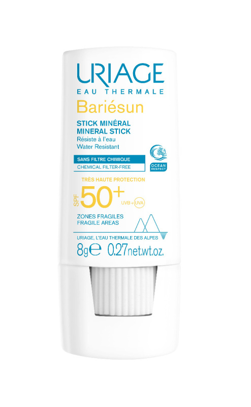 Uriage Bariésun Mineral Stick SPF 50+ minerální ochranná tyčinka na citlivá místa SPF 50+ 8 g