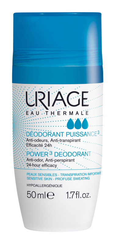 Uriage Hygiène Power3 Deodorant deodorant roll-on proti bílým a žlutým skvrnám 50 ml