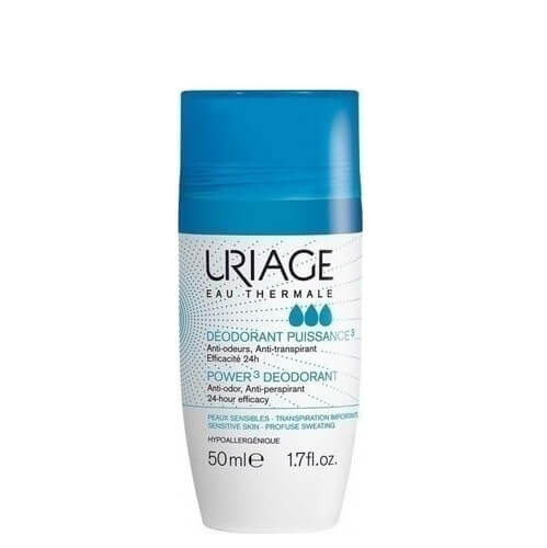 Uriage Hygiène Power3 Deodorant deodorant roll-on proti bílým a žlutým skvrnám 50 ml