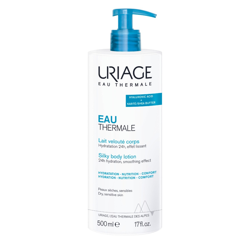 Uriage Eau Thermale Silky Body Lotion hedvábné tělové mléko pro suchou a citlivou pokožku 500 ml