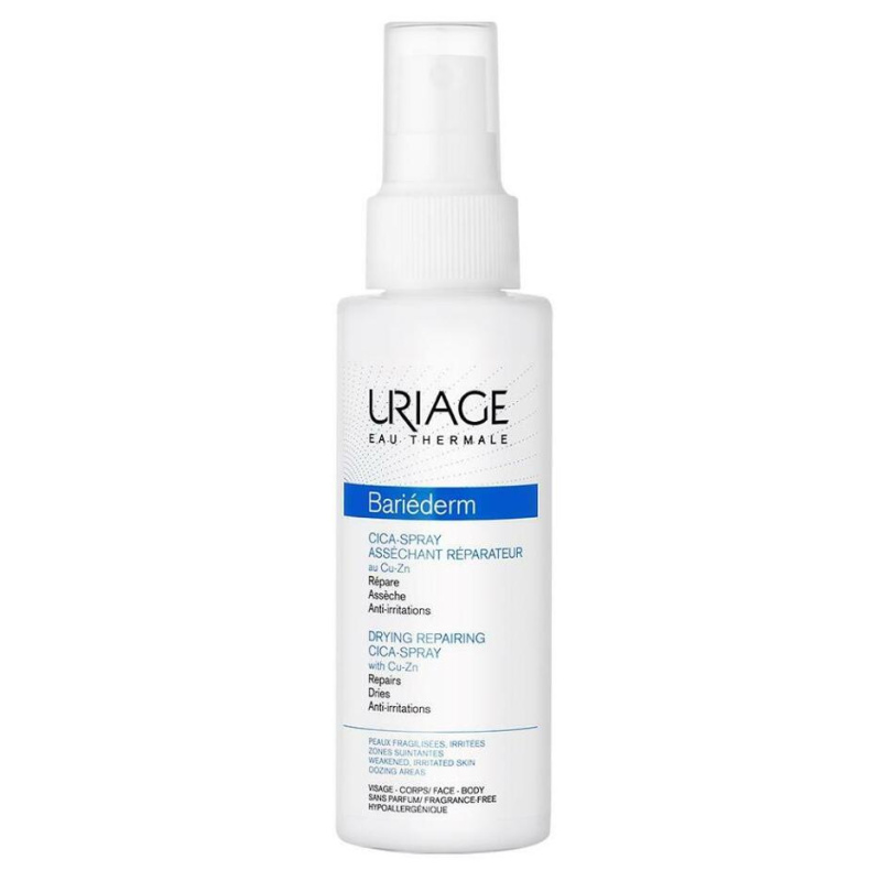 Uriage Bariéderm Cica Drying Repairing Spray vysušující reparativní sprej s obsahem mědi a zinku 100 ml