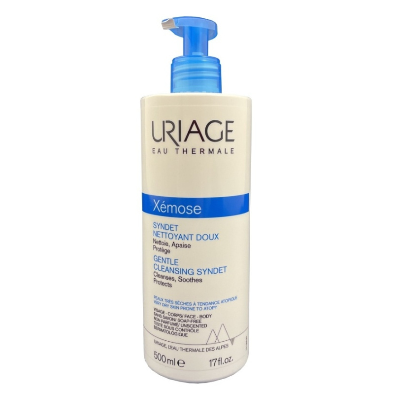 Uriage Xémose Gentle Cleansing Syndet jemný čisticí gelový krém pro suchou až atopickou pokožku 500 ml