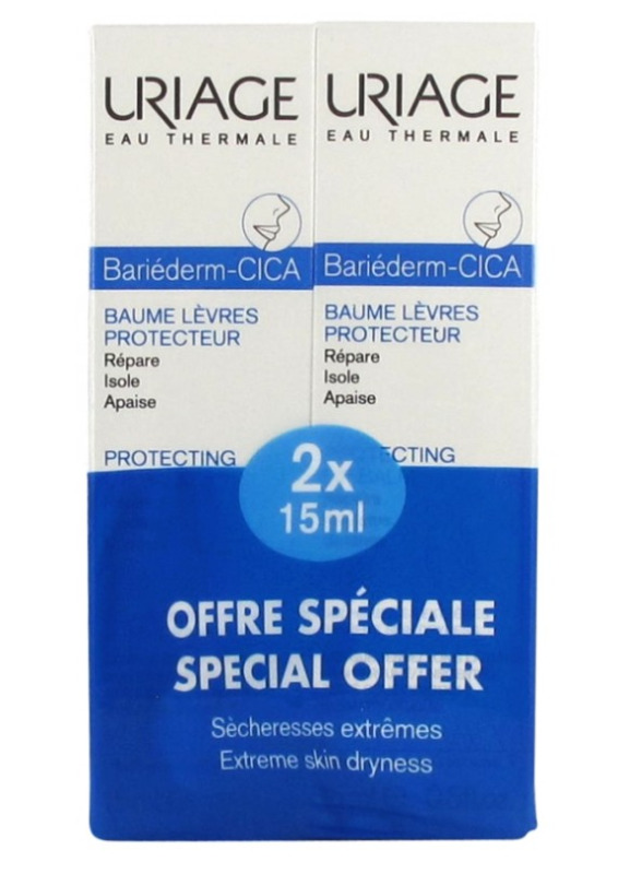 Uriage Sada ochranných balzámů na rty Bariéderm Cica 2 x 15 ml