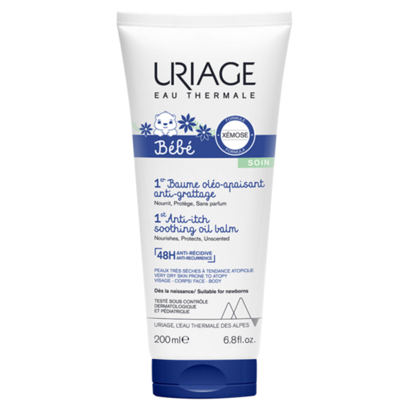 Uriage Bébé 1st Anti-Itch Soothing Oil Balm zklidňující balzám pro suchou až atopickou pokožku pro děti od narození 200 ml