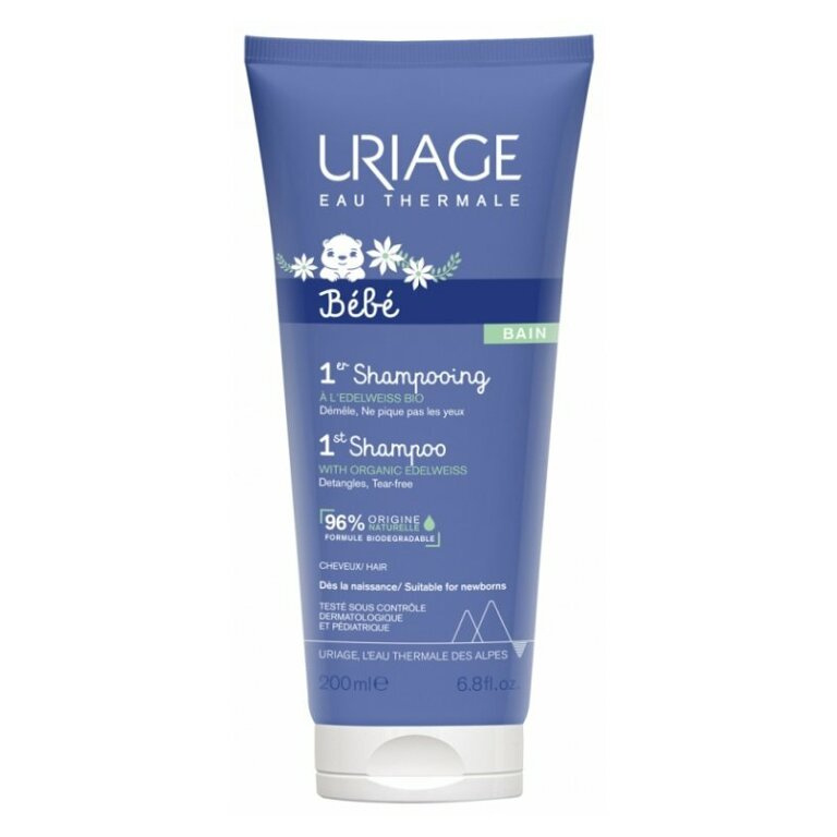 Uriage Bébé 1st Shampoo jemný dětský šampon pro snadné rozčesání vlasů 200 ml