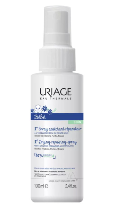 Uriage Bébé 1st Cu-Zn+ Drying Repairing Spray sprej proti podráždění 100 ml