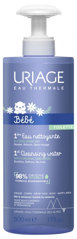 Uriage Bébé 1st Cleansing Water čisticí voda na tělo a obličej 500 ml