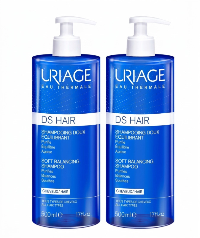 Uriage Sada šamponů na vlasy DS Hair Balancing Set 2 x 500 ml