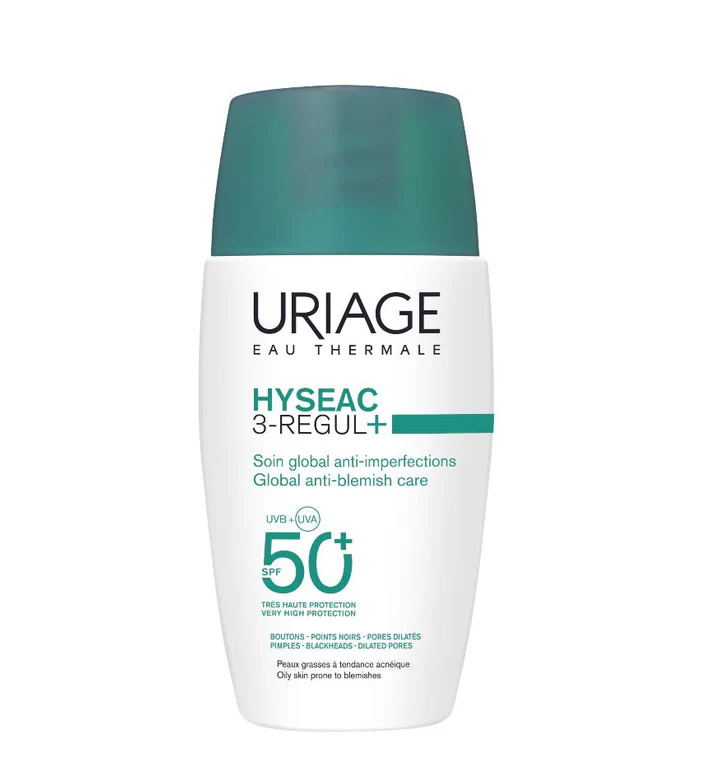 Uriage Hyseac 3-Regul+ Global Anti-Blemish Care SPF50+ denní krém pro mastnou pleť SPF 50+ 50 ml